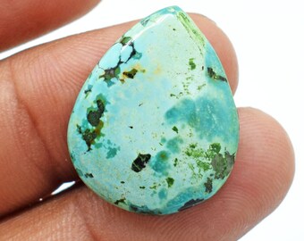 Natural Tibetan Turquoise Cabochon Gemstone: 11 Cts Jewelry Stone
