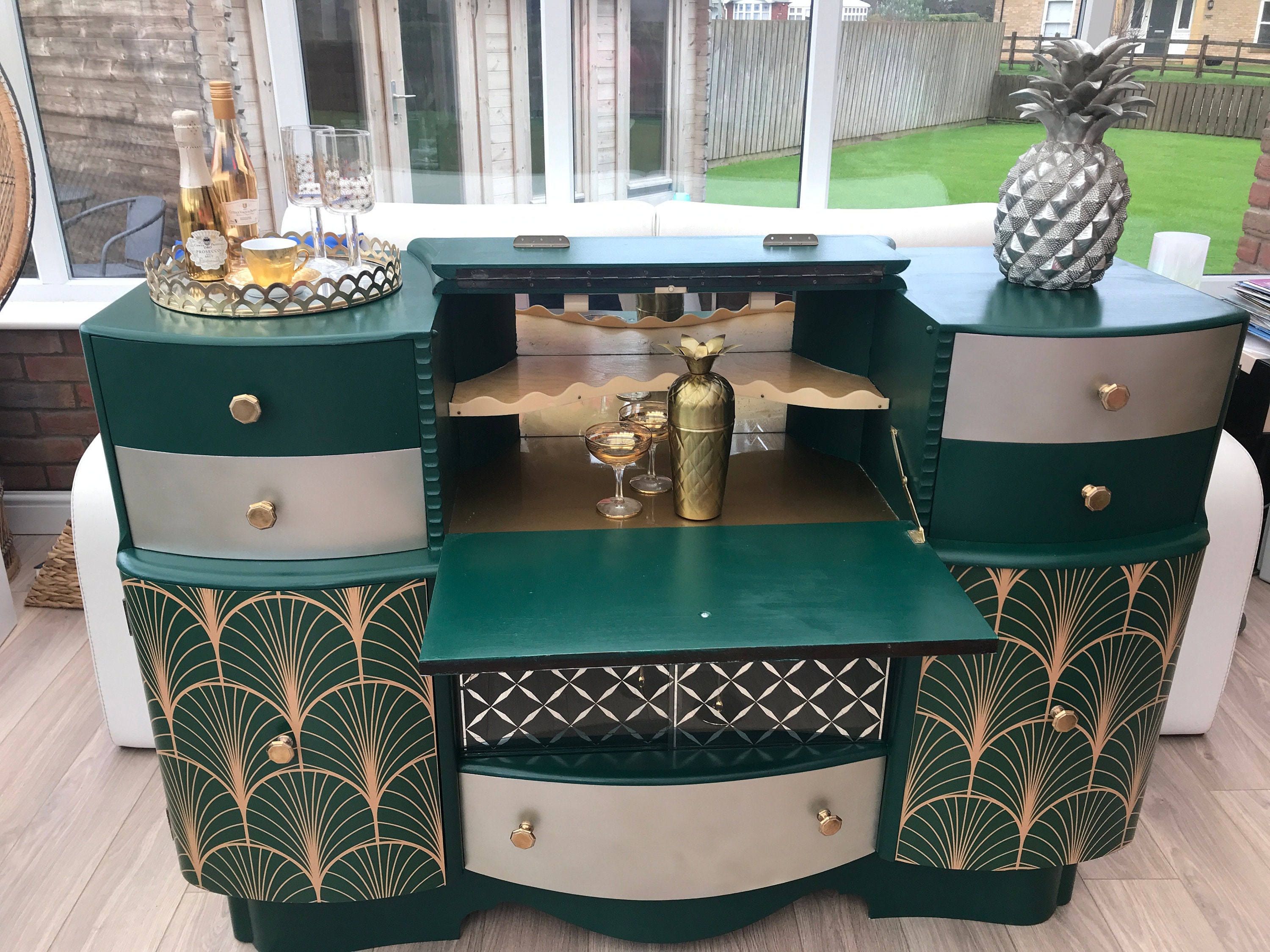 Lovely Vintage Upcycled Cocktail With Hidden Bar in