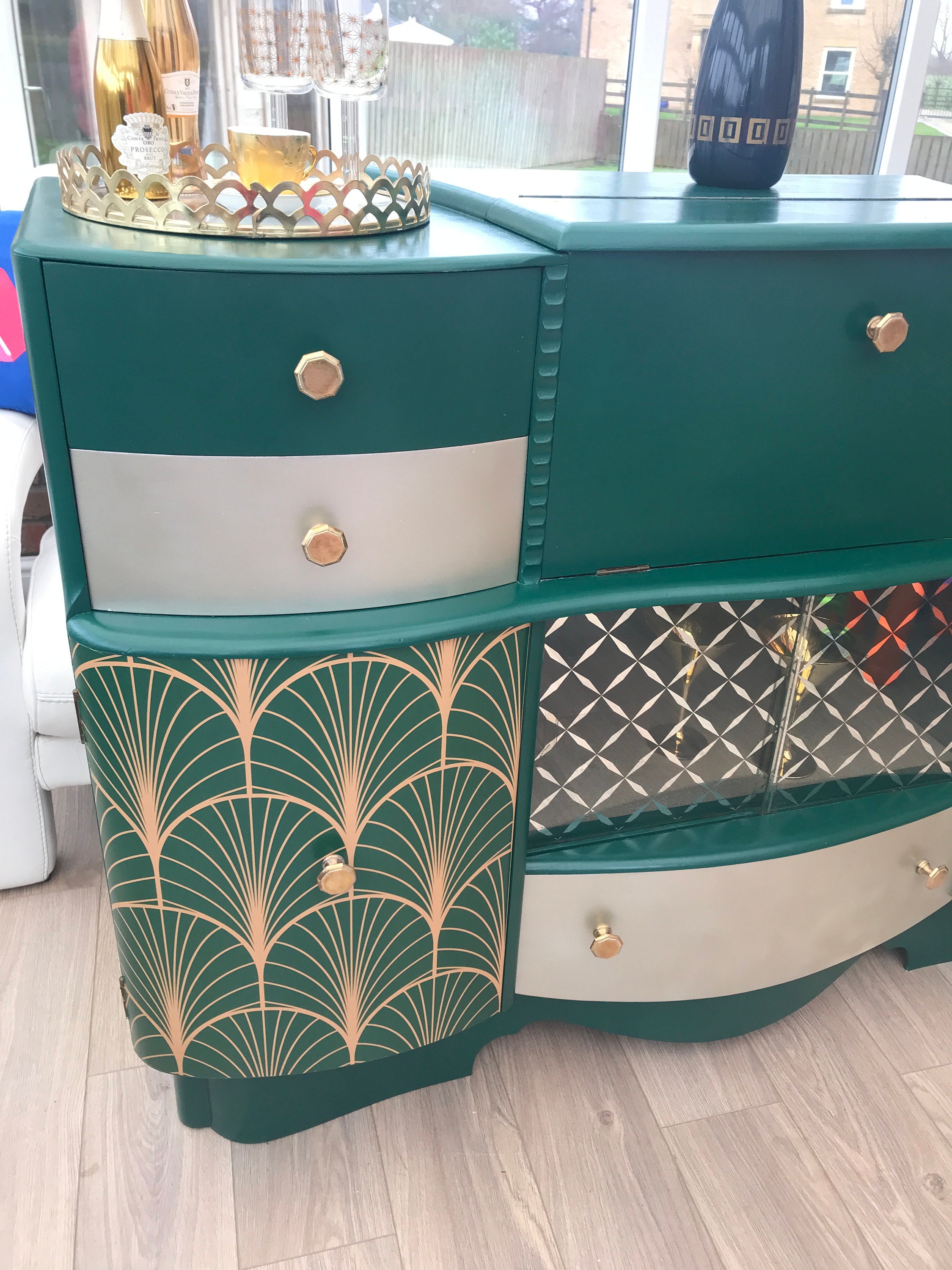 Lovely Vintage Upcycled Cocktail With Hidden Bar in