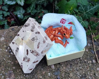 Polymer Clay Dragon - Baby Dragon in Box