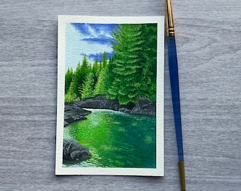 BC River - Gouache Painting