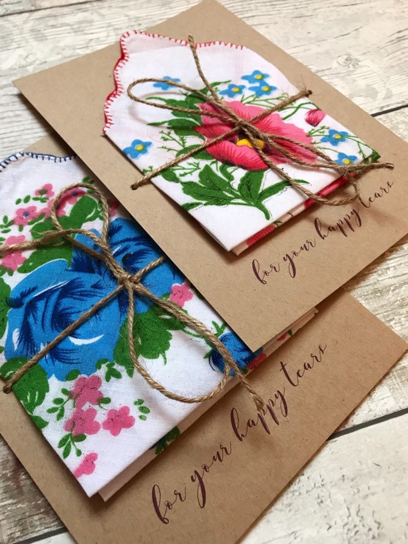 For Your Happy Tears Vintage Boho Handkerchief Cards