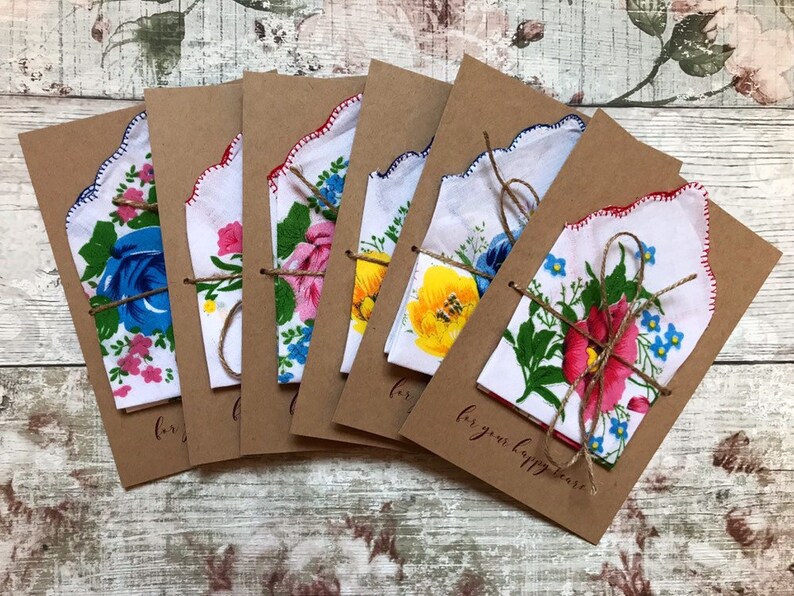 For Your Happy Tears Vintage Boho Handkerchief Cards