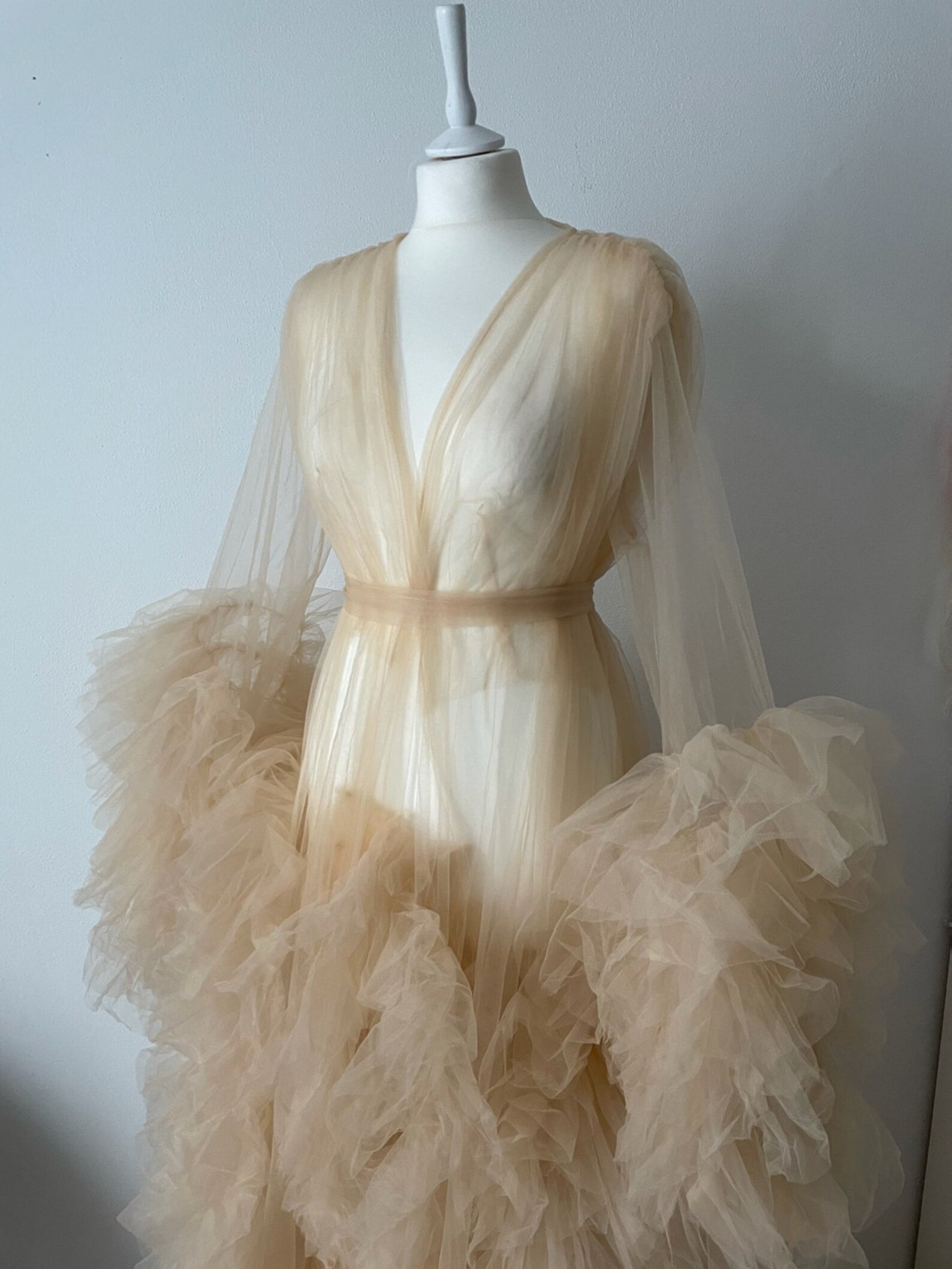 Maternity Photoshoot Robe Ruffle Tulle Dress Photo Shoot | Etsy