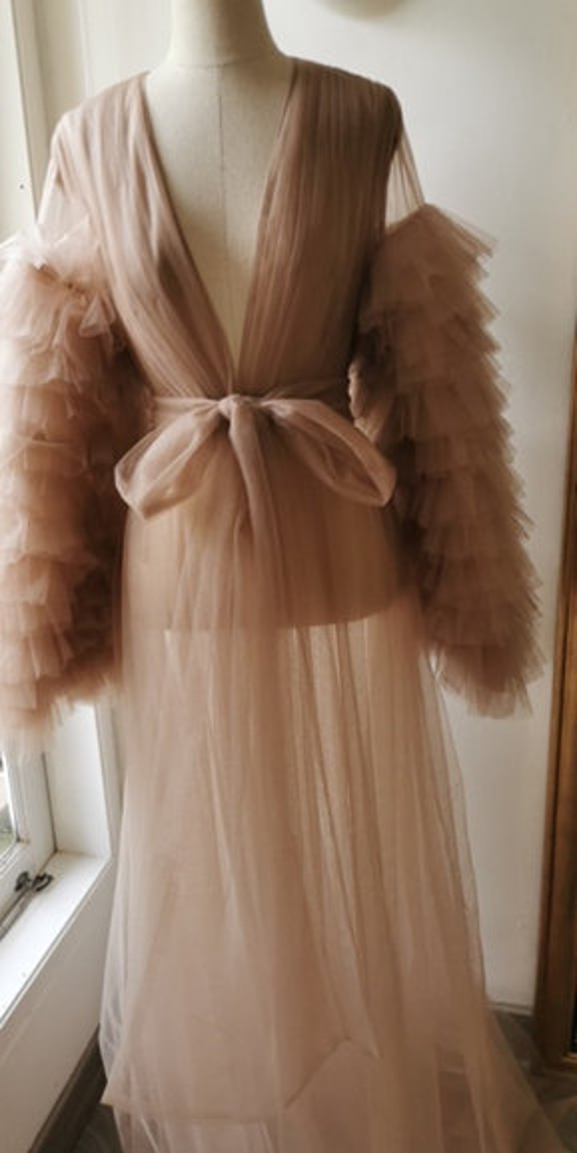 tulle ruffle robe