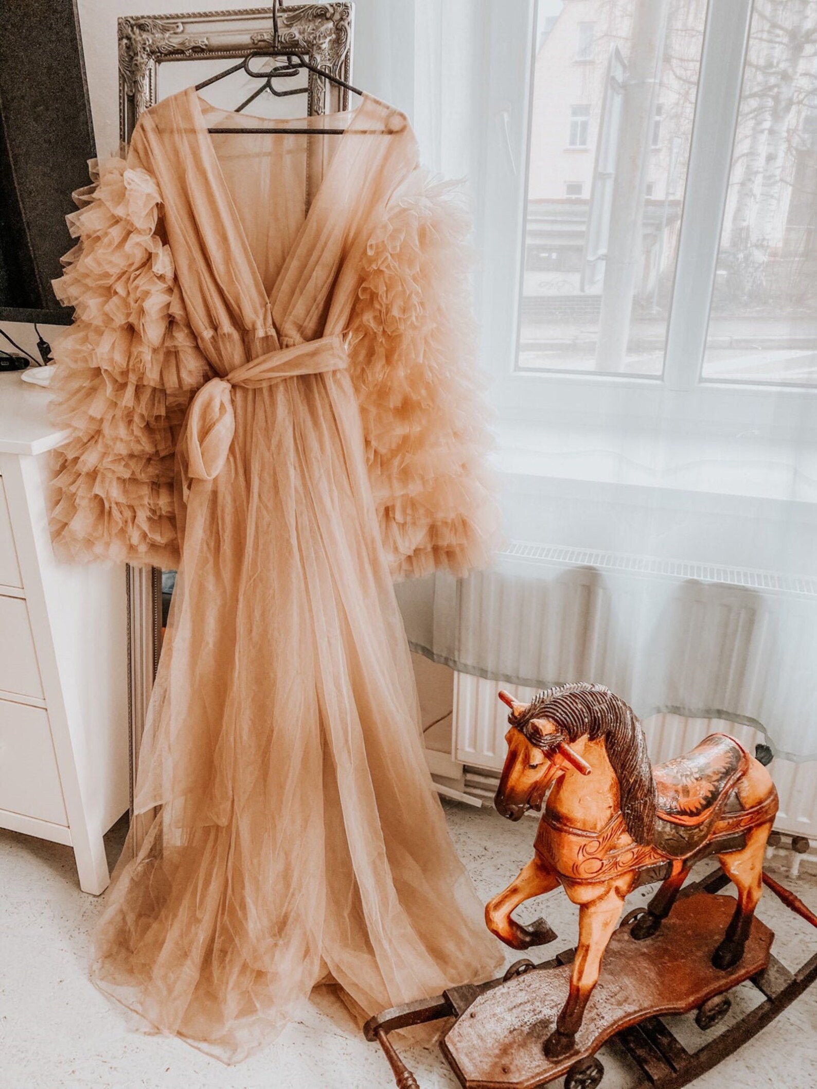 tulle robe for photoshoot