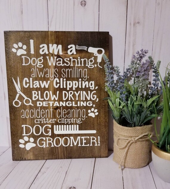 Dog Grooming Sign Gift For Dog Groomer Rustic Decor Rustic | Etsy