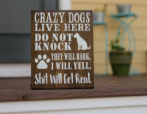 Dog Signs For Front Door Porch Decor Funny Gifts Rustic Etsy