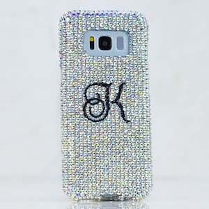 Personalized Name Initials Genuine Aurora Borealis Clear Crystals Bling Case For iPhone 17 Pro Max 16 15 Plus Galaxy S24 S25 Z Fold Flip