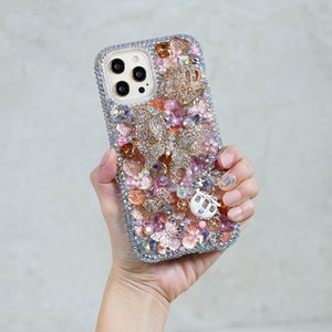 Diamond Butterfly Gold Crown Horse Carriage Genuine AB Bling Crystals Case For iPhone 16 Plus 15 Pro Max Samsung Galaxy S24 ultra