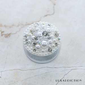 White Pearls & Genuine Crystals Popsockets Bling Popgrip - Etsy