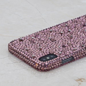 Bling Lusciously Genuine Lavender Crystals Case For iPhone 16 Plus 15 14 Pro Max Samsung Galaxy S24 S23 Protective Cover
