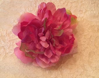 Rosa Pfingstrosen-Blume-individuelle Haar-Clip