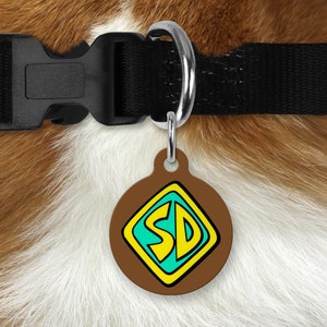 Personalized Pet Dog ID Tag with Name - Cartoon Show Inspired Dog Tag - Personalized Dog Tag, Custom Dog Tag, Pet Tag, Pet ID Tag Circle