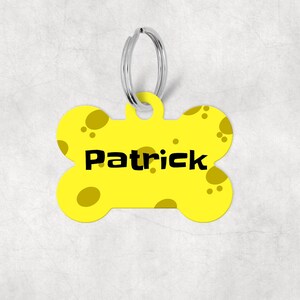 Personalized Pet Dog ID Tag with Name - Cartoon Show Inspired Dog Tag - Personalized Dog Tag, Custom Dog Tag, Pet Tag, Pet ID Tag Bone