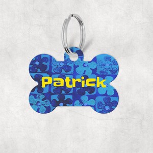 Personalized Pet Dog ID Tag with Name - Cartoon Show Inspired Dog Tag - Personalized Dog Tag, Custom Dog Tag, Pet Tag, Pet ID Tag Bone