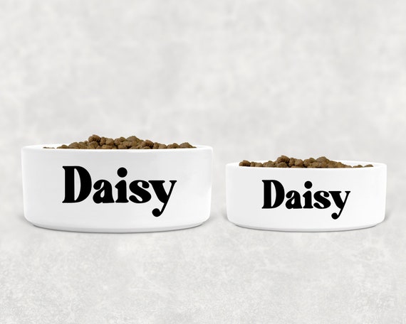 Personalized Ceramic Pet Bowls with Paw Print Custom Dog Bowl from Photo  and Name