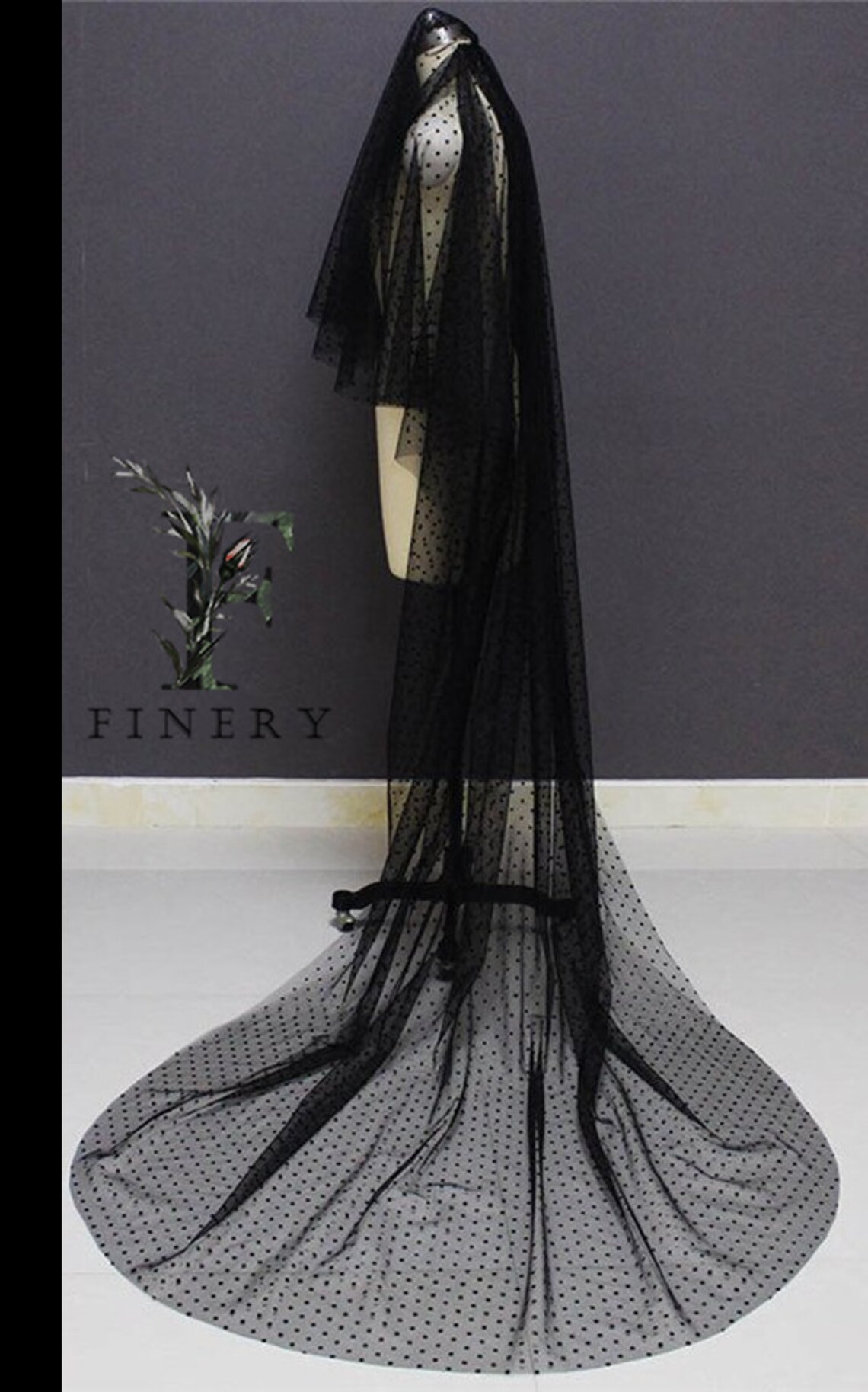 SHERCHPRY Voile De Mariée Gothique Noir Accessoire De Costume Halloween