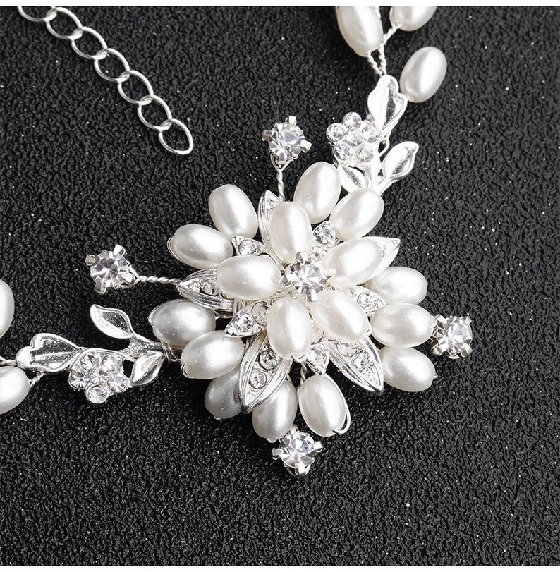 Pearl Wedding Bracelet Rhinestone Bridal Bracelet Floral Bracelet Pearl Wedding Jewelry,Bride Jewelry Crystal Pearl Bracelet