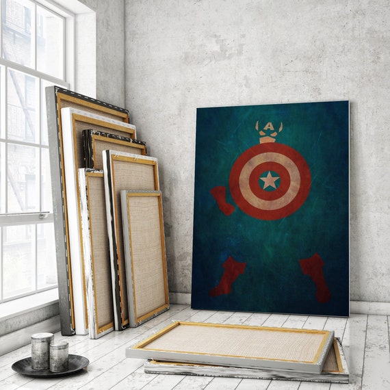 Captain America Printable Captain America Gifts Captain America Print Avengers Poster Minimalist Marvel Comics Kids Bedroom Decor