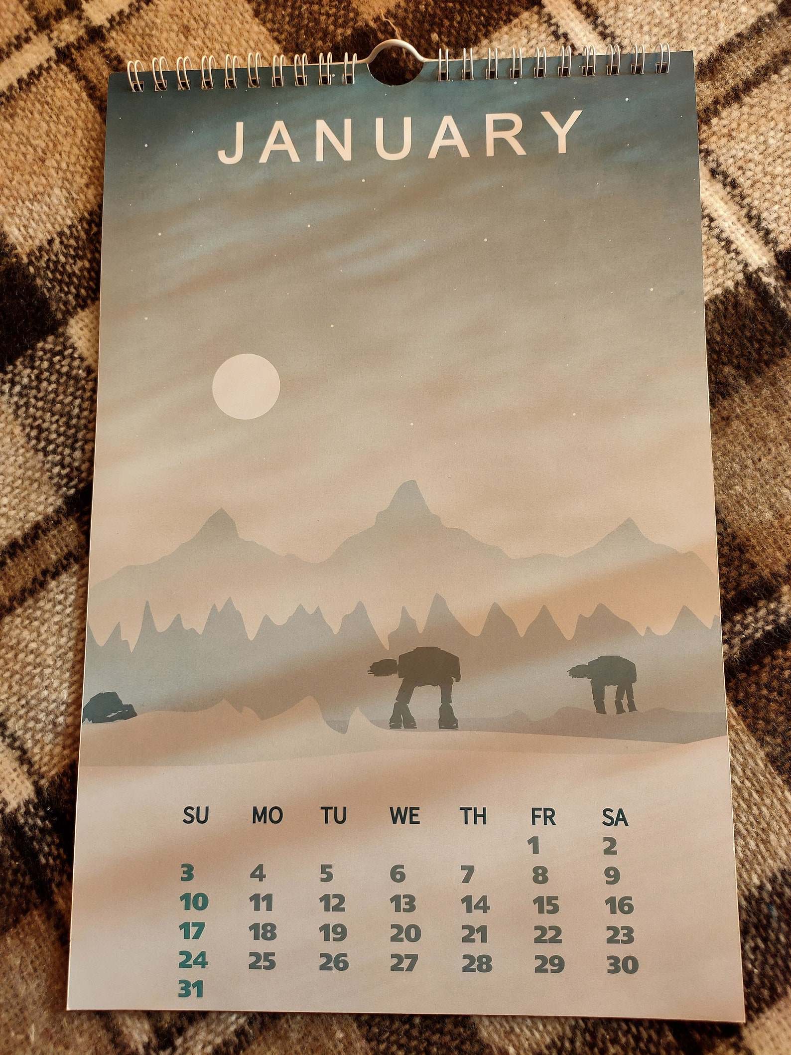Star art calendar 2021 doublesided printing Etsy