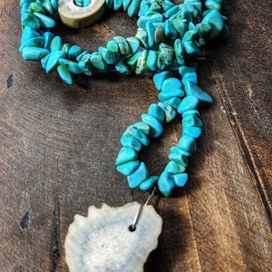 Turquoise - Antler Necklace - Antler Beads - Jewelery - Deadgorgeousdesign