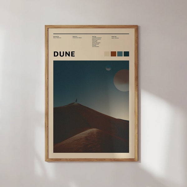 Dune (2021) Inspired Movie Poster, Retro Aesthetic Print, Minimalist Trendy Wall Art | Digital Print
