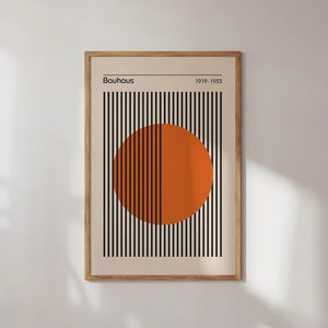 Bauhaus Vintage Exhibition Poster, Retro Gallery Art Print, | Mid Century Art | Digital Print