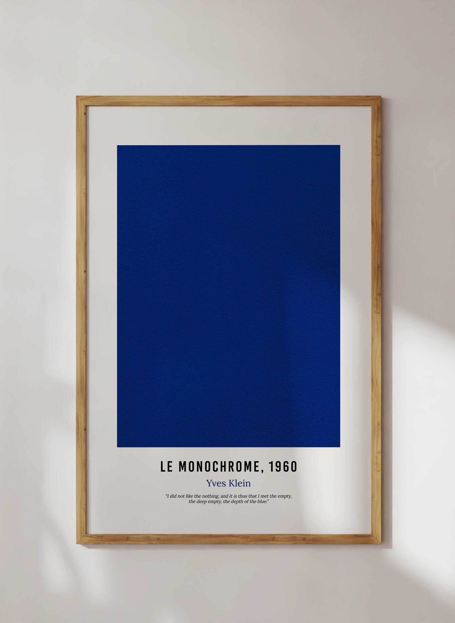 Minimalist Blue Printable Wall Art Yves Klein Aesthetic Print Etsy