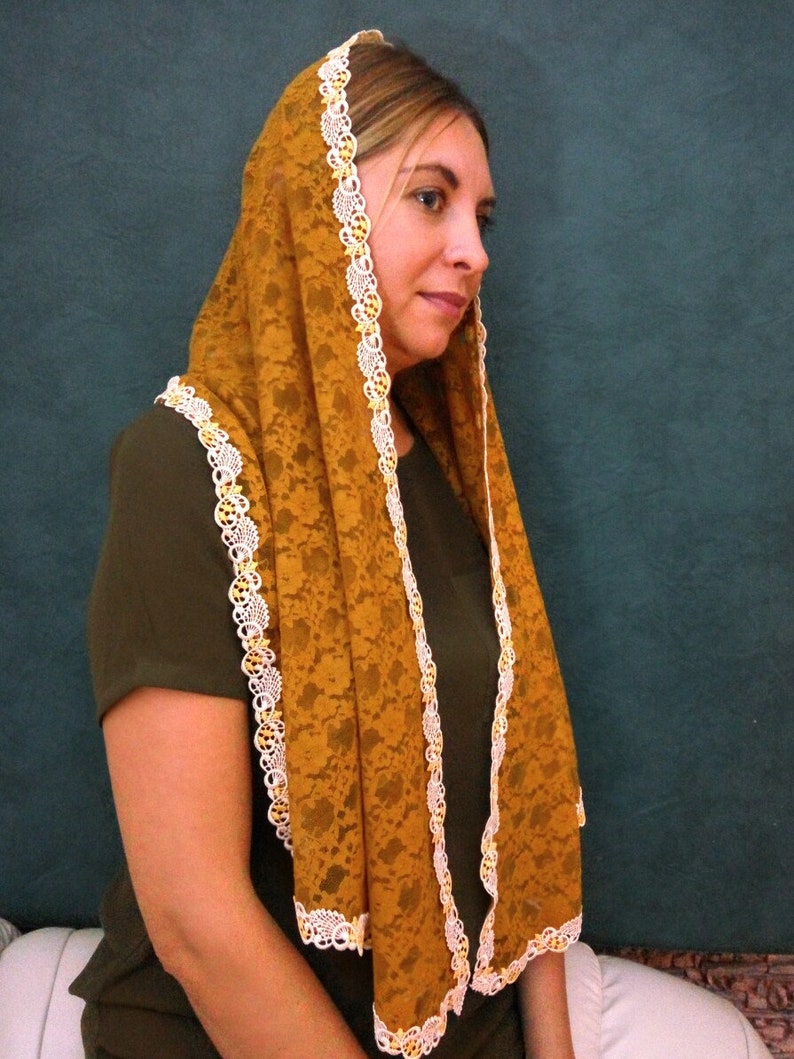 Church veil Head covering lace Chapel Veil mantilla l catholic church scarf chapel mothers day gift orthodox lace scarf