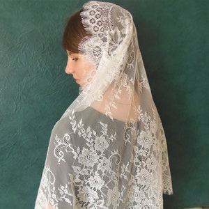 Velo encaje Mantilla iglesia velo capilla negro Velo para masa Religiosa Tradicional masa Cabeza que cubre bufanda encogimiento de chal