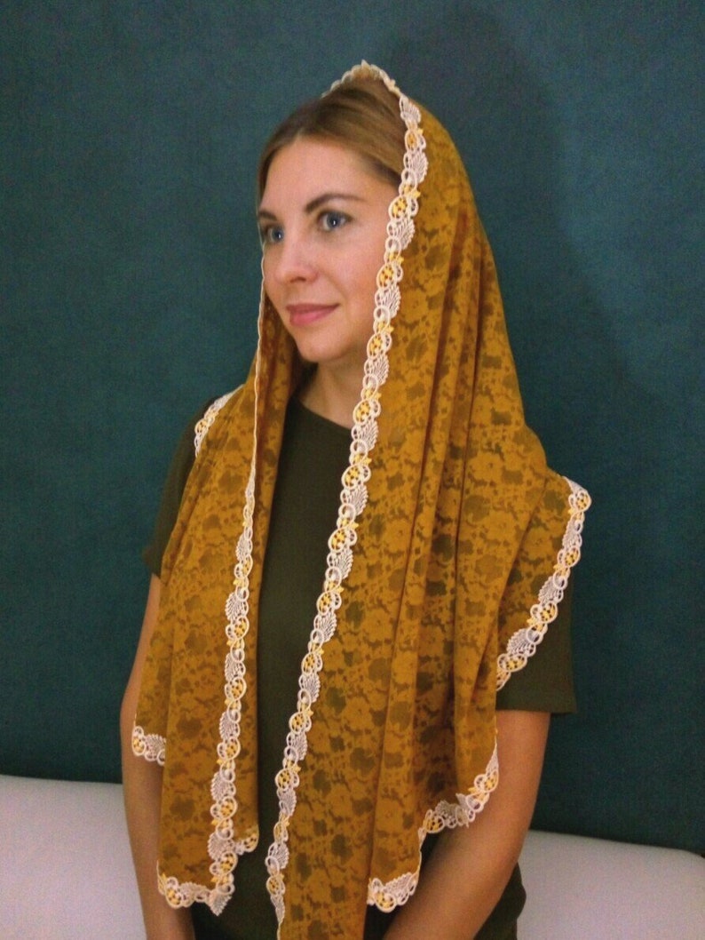 Church veil Head covering lace Chapel Veil mantilla l catholic church scarf chapel mothers day gift orthodox lace scarf