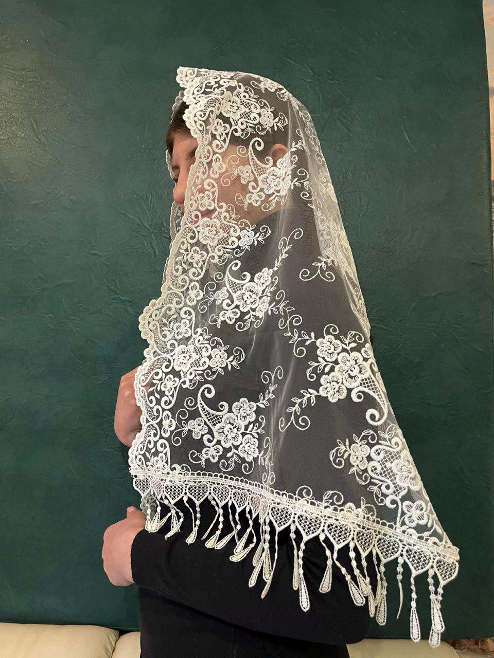 Produktbild von PAMOR Kapellenschal Damen - Katholischer Schleier Mantilla 145x64cm
