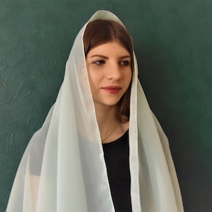 Hellgrüne Chiffon Kathedrale Schleier Mantilla 200x70 cm