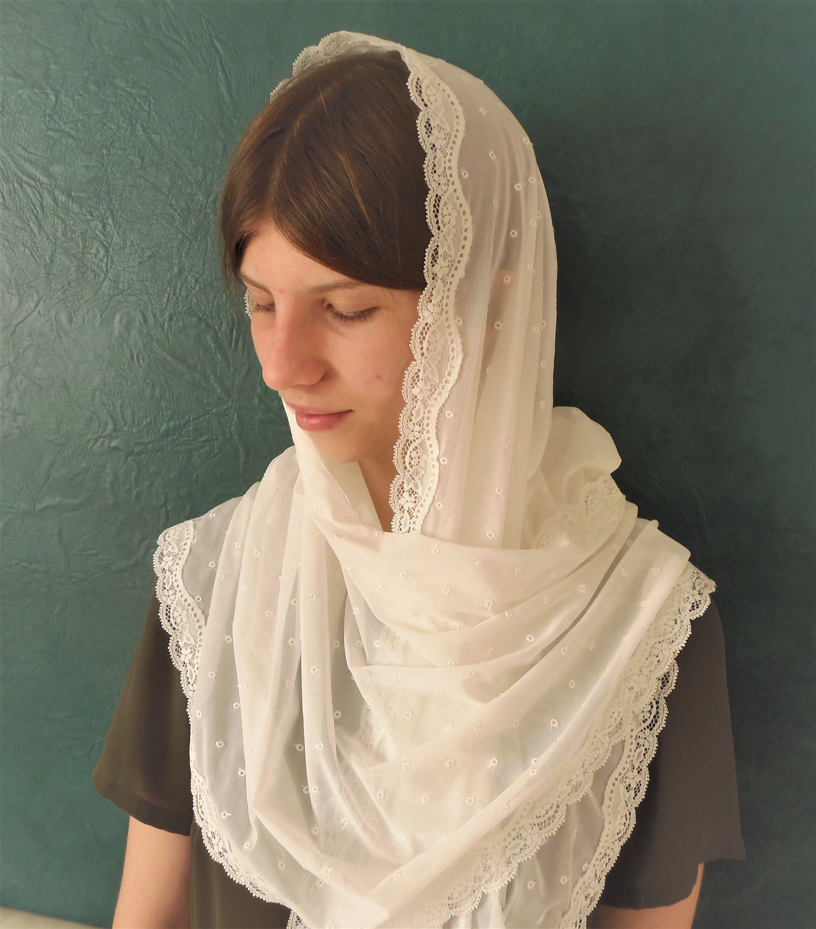 Catholic veil chapel ivory church veil lace mantilla chapel Etsy