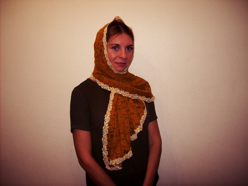 Church veil Head covering lace Chapel Veil mantilla l catholic church scarf chapel mothers day gift orthodox lace scarf
