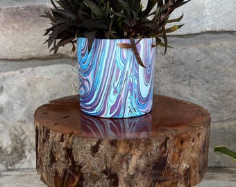 Live Edge Cherry Wood Plant Stand – Rustic Handmade Decor, Natural Bark Texture