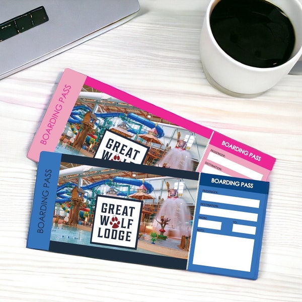Great Wolf Lodge Tickets, Editable Great Wolf Lodge Ticket, Trip Reveal Tickets;
