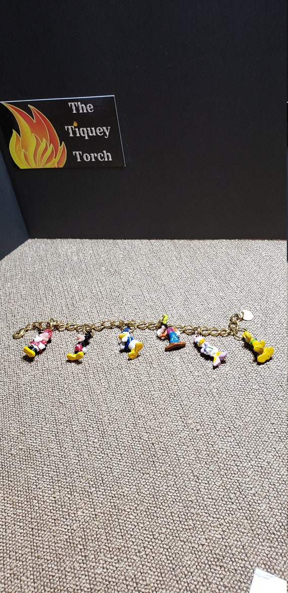 1980s Goldtone Charm Bracelet with Disney Characte