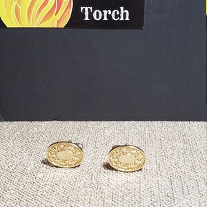 Vintage Gold Toned Oval Cufflinks