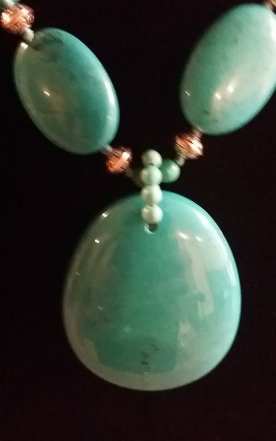 LUC Lucas Lameth 925 Turquoise Stone Knotted Single Strand