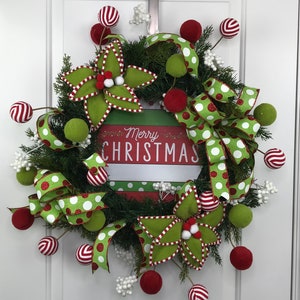 Christmas Wreath, Christmas Decor, Whimsical Christmas Wreath