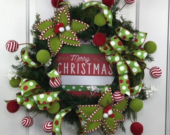Christmas Wreath, Christmas Decor, Whimsical Christmas Wreath