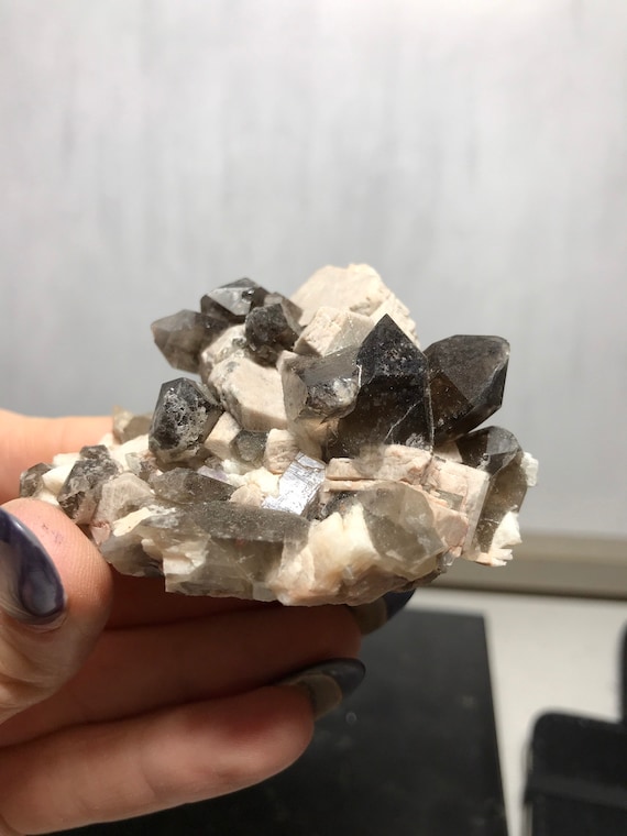 Smokey Quartz on Microcline