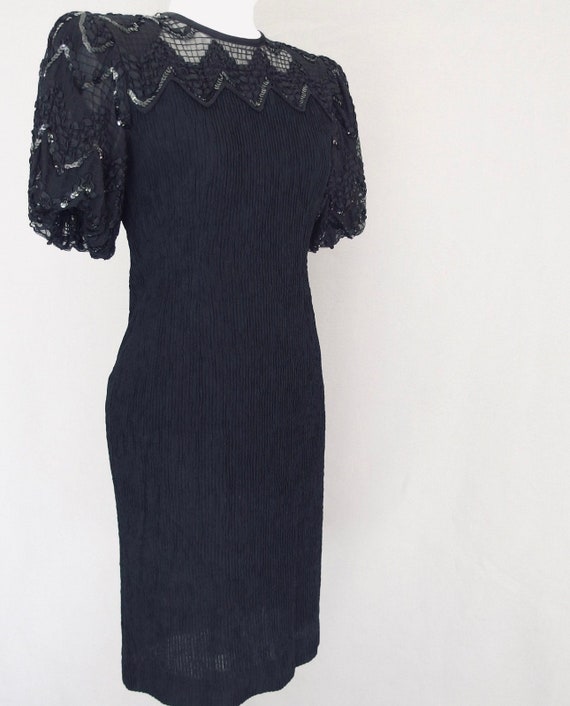 Vintage Black Puff Sleeve Dress