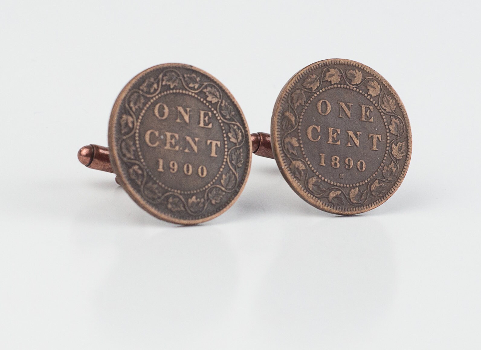 Coin Cufflinksvintage Cufflinks Canada One Cent 1900 & 1890 Etsy UK