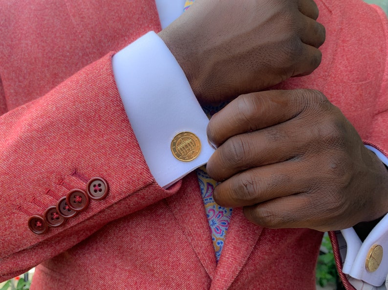 Friends Gift, Wedding Gift Coin Cufflinks- Argentina 50 Centavos stainless steel Choice of Silver or Gunmetal coloured backs