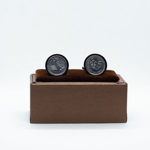 Coin Cufflinks - Malaysia 5 Sen Coin,Choice of  Gold or Gunmetal coloured backs (stainless steel)