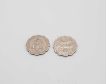Coin Cufflinks-Bahamas 10 Cent  Coin Cufflinks, 20th year, 40th year, gift for him, present for anniversary, unique gift ideas, special