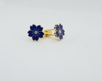 Boutons de manchette en émail - Fleurs de cerisier du Japon, émail coloré, boutons de manchette épingles, cadeau pour homme, cadeau d'anniversaire, boutons de manchette Sakura, boutons de manchette joyeux